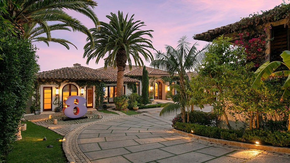 Landscaping on private driveway to Montecito mansion