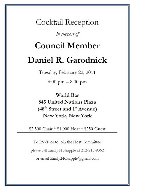 February 22 Dan Garodnick Receptio