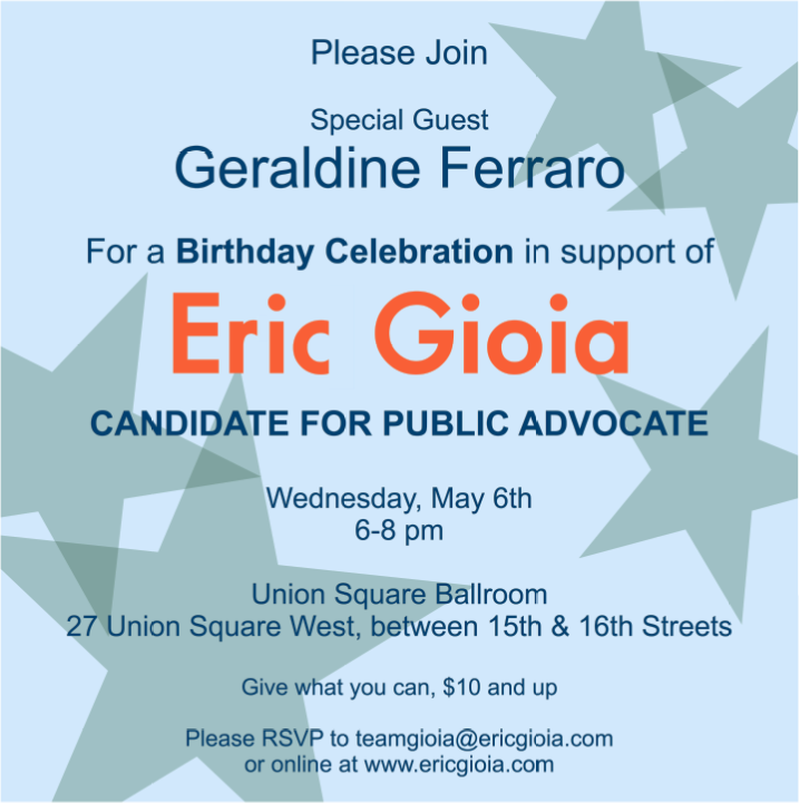 Image: Eric Gioia Birthday Party Invitation