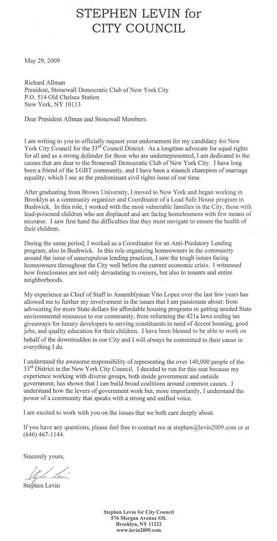 Levin Letter Levin Letter