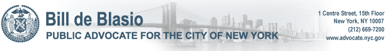 Bill de Blasio: Public Advocate for the City of New York