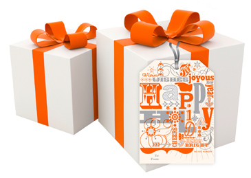 Gift boxes with gift tags