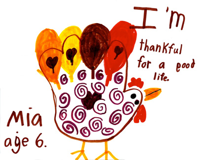 Turkey Drawing - I'm thankful for a good life