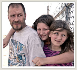 Aaron, a single father raising his daughters Amber and Adrianne, rely on the summer and school meal programs made possible by the USDA and your support.