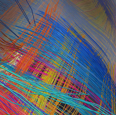 Close up DSI image of 3D wiring in a monkey brain