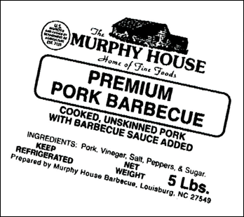 Recalled product label