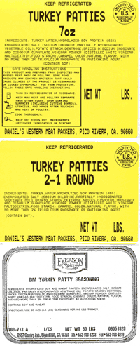 Recalled product label Recalled product label