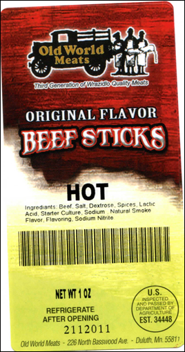 Label, recalled product