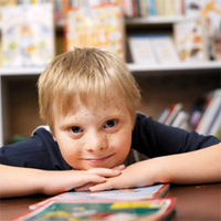 Boy with down syndrome