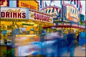 photo of carnival food stands