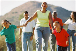 photo of family walking