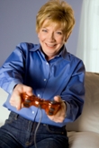 Mature woman playing a video game