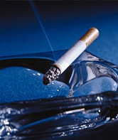 Cigarette in ash tray