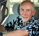 Senior man driving