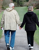 Senior couple walking