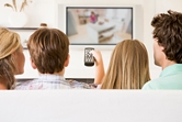 Family watching TV
