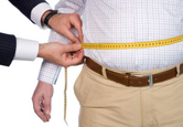 Man measuring his waist line