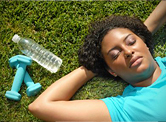 Girl laying down after a workout