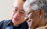 An older couple enjoys each other's company.