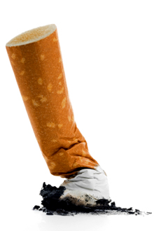 Photo of a stubbed-out cigarette. 